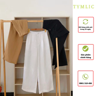 Quần Suông Linen Tưng Pre 1/2 Cạp Chun Sau Thời Trang 3 Màu TYMLIC