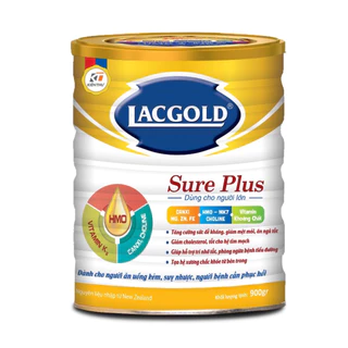 Sữa LACGOLD SURE PLUS 900G - Dành Cho Người Ăn Uống Kém, Suy Nhược Cơ Thể, Người Bệnh Cần Phục Hồi Sức Khoẻ