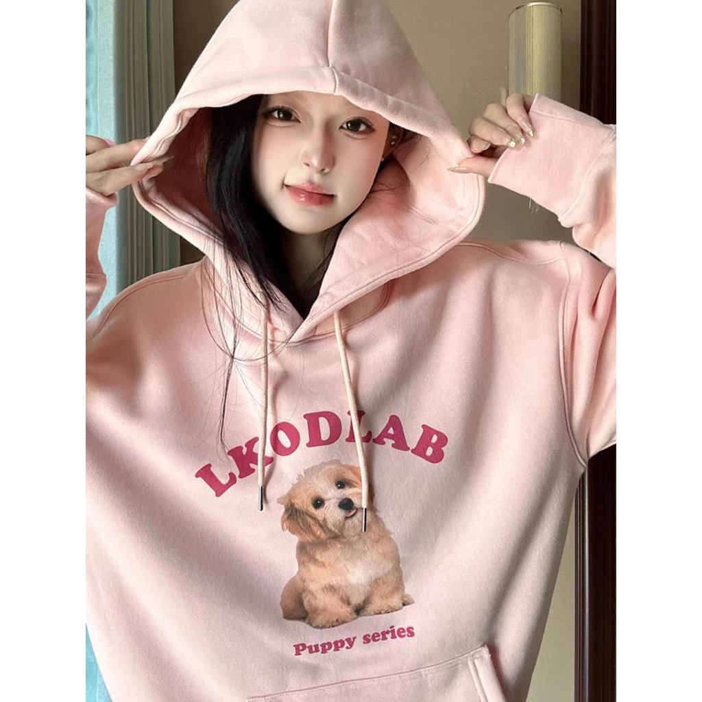 Áo hoodie nỉ LKOD LAB hồng trẻ trung vải cotton , chất nỉ siêu mịn hàng cao cấp chuẩn form COOL STORE