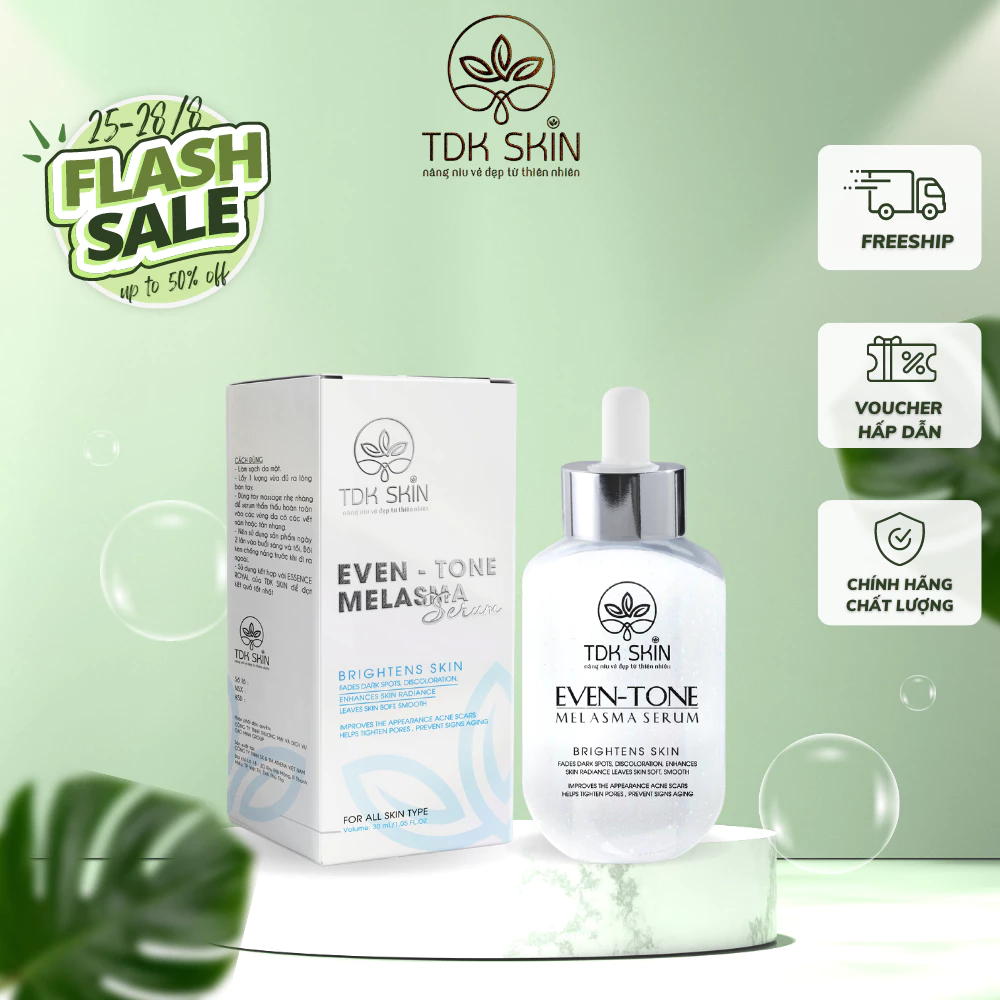 Tinh chất serum EVEN-TONE giảm mụn, mờ thâm, mờ nám, ngừa mụn rỗ, giúp da căng bóng 30g - TDK SKIN