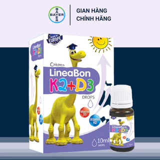 Vitamin Lineabon K2+D3 Tăng Hấp Thu Canxi Giúp Bé Cao Lớn Khỏe Mạnh Lọ 10ml