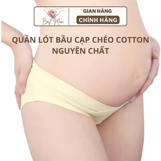 Quần lót bầu cạp chéo cotton nguyên chất BESTMOM cao cấp, thông hơi, thoáng khí, kháng khuẩn