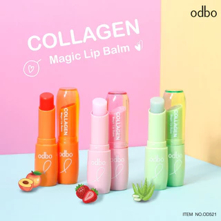 [Thái Lan] Son Dưỡng Môi Lên Màu Hồng Nhẹ Odbo Collagen Magic Lip Balm OD521