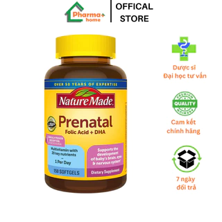 Vitamin Tổng Hợp Nature Made Prenatal Multi + DHA Cho Bà Bầu của Mỹ, 150 viên