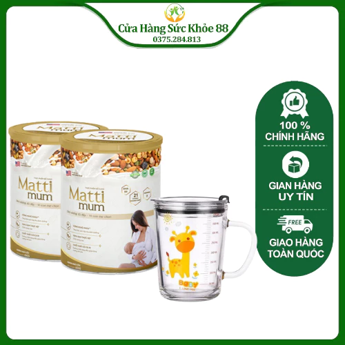 Sữa hạt lợi sữa Matti Mum 100% đạm thực vật cho mẹ sau sinh đạt chứng nhận NON-GMO của Hoa Kỳ - Hộp 650g