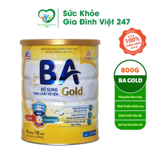 Sữa BA Gold - 800G Giúp Tăng Cân Chiều Cao Trí Não Tăng Miễn Dịch Tiêu Hóa Tốt - MẪU MỚI DATE MỚI suckhoegiadinhviet247