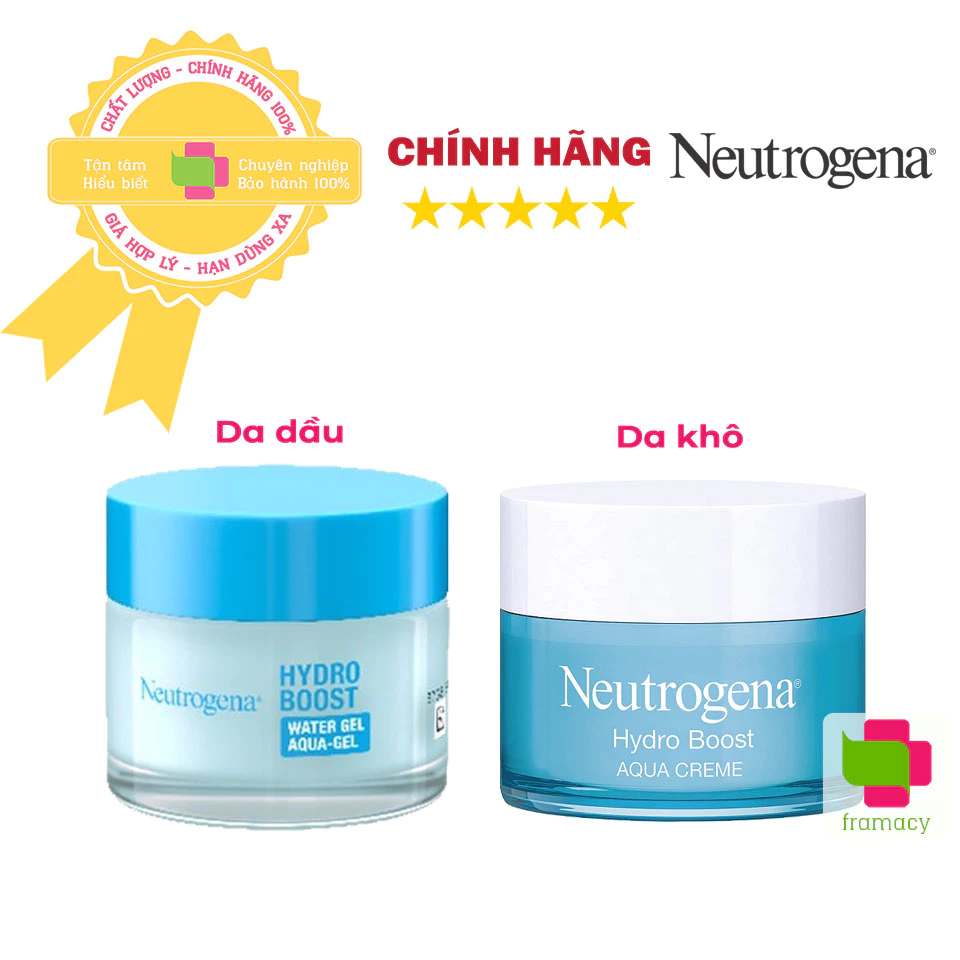 Kem dưỡng ẩm Neutrogena Hydro Boost Water Gel (da dầu)/Gel Cream (da khô),  (48g) cho mọi lứa tuổi