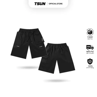 Quần Short TSUN Cargo Đen - Thêu - [UNISEX]