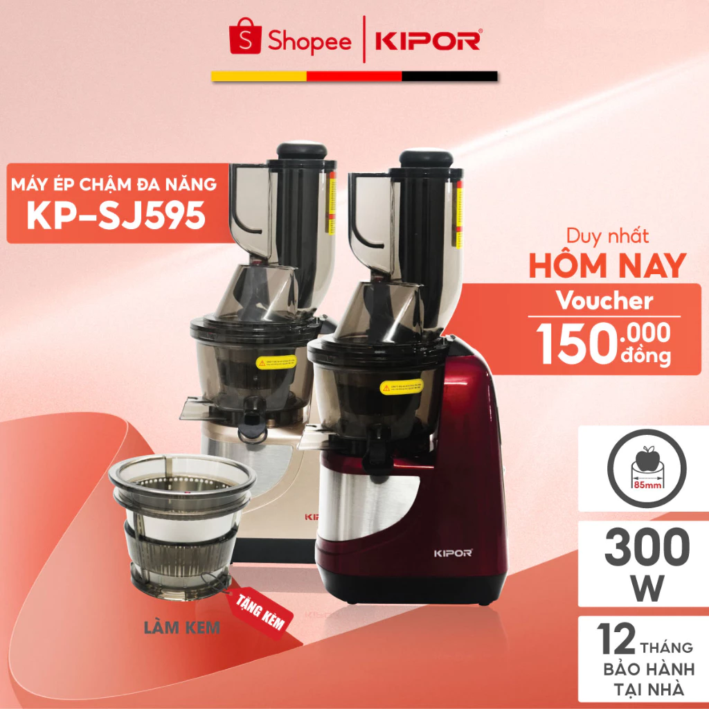 Máy ép chậm KIPOR KP-SJ595 - Động cơ đồng nguyên chất công suất lớn - Hàng chính hãng
