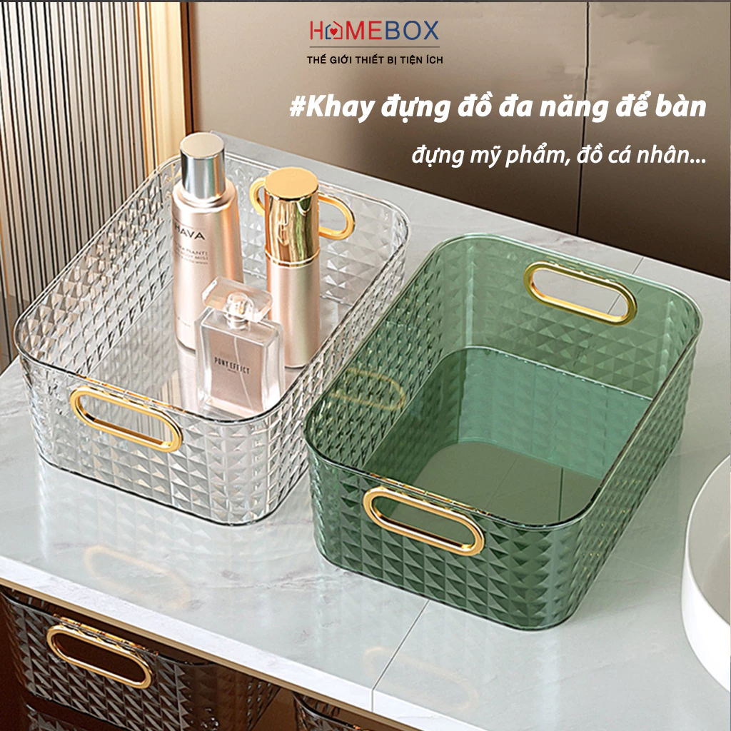 Khay Đựng Đồ Mĩ Phẩm Đồ Trang Điểm Để Bàn Đa Năng, Khay Lưu Trữ Đồ Trang Điểm Để Dầu Gội Trang Sức