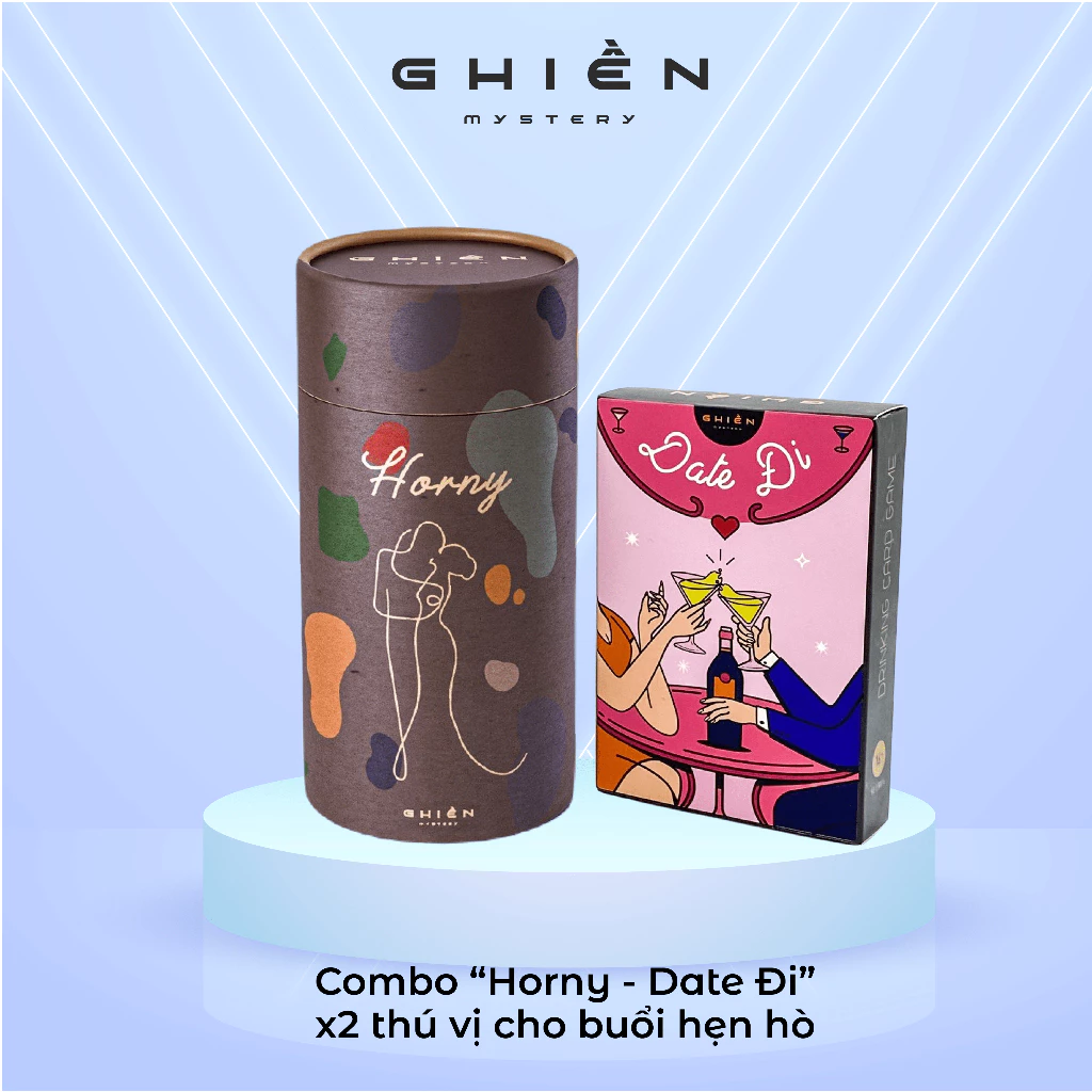 Combo thẻ tình yêu "HORNY - DATE ĐI" - Drinking Game dành cho cặp đôi nhân đôi thú vị cho buổi hẹn hò | Ghiền Mystery