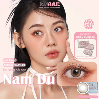 Nam Du lens cận mắt kính áp tròng màu be trong veo có độ Hàn Quốc hãng lens Dabae