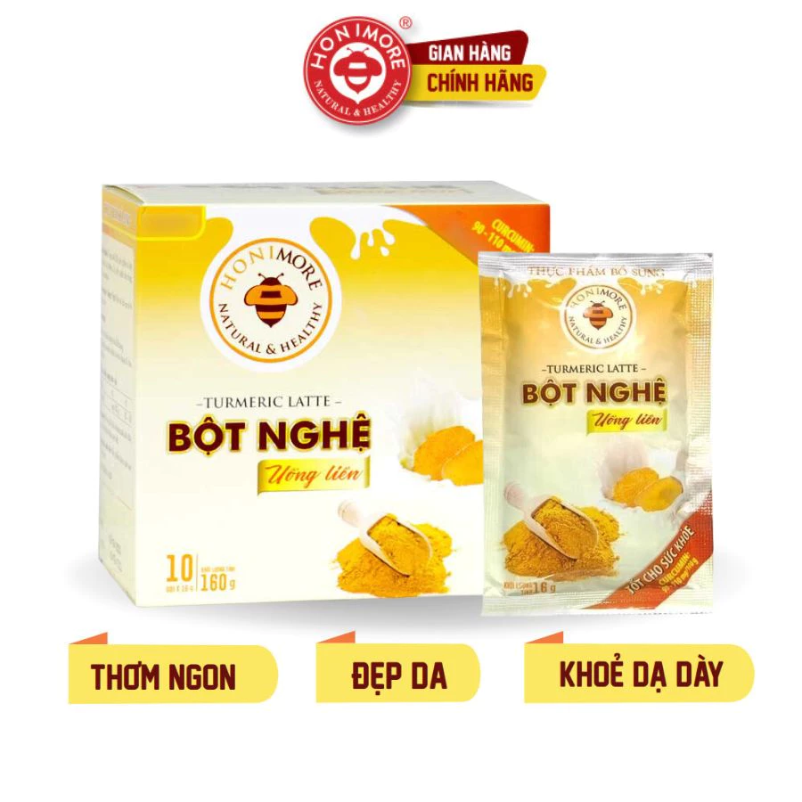 Bột nghệ uống liền Honimore 160g/hộp có 10 gói