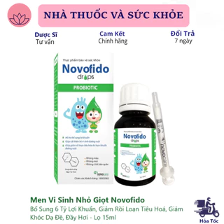 Men Vi Sinh Nhỏ Giọt Novofido - Bổ Sung 6 Tỷ Lợi Khuẩn, Giảm Rồi Loạn Tiêu Hoá, Giảm Khóc Dạ Đề, Đầy Hơi - Lọ 15ml