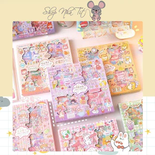 🌸Hộp 32 Tờ Sticker DIY Nhãn Dán Trang Trí Sổ Bìa Sách Dễ Thương🌸