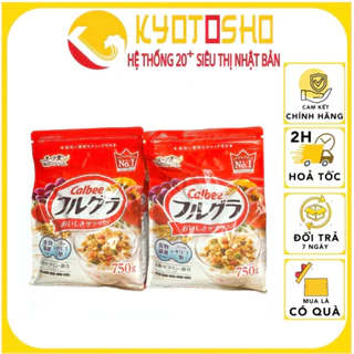 Combo 2 Gói Ngũ Cốc Calbee Đỏ 750g,Ngũ Cốc Calbee Nhật Bản,Ngũ Cốc Ăn Sáng,Ngũ Cốc Trái Cây