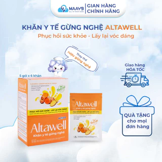 Khăn y tế gừng nghệ Altawell phát triển từ rượu gừng nghệ giúp giảm thâm, mờ rạn, lấy lại vóc dáng cho phụ nữ sau sinh