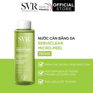 (Hàng công ty) Toner SVR Sebiaclear Micro-Peel 150ml Giúp Tẩy Tế Bào Chết Se Khít Lỗ Chân Lông và Giảm Mụn