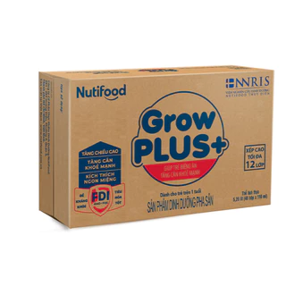 Thùng sữa bột pha sẵn Nutifood Grow Plus+ xanh 110ml và 180ml