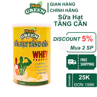 Sữa Hạt Tăng Cân Hữu cơ, Ngũ Cốc Tập GYM Tăng Cân Tăng Cơ Nutgreen Bổ sung Dinh Dưỡng Mix 30 Loại Hạt Cao Cấp Hộp 500G