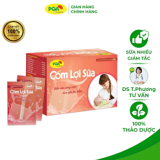 Cốm Lợi Sữa PQA hỗ trợ giảm tắc tia sữa, ít sữa, mất sữa, tăng chất lượng sữa, cho sữa đặc, mát và thơm.