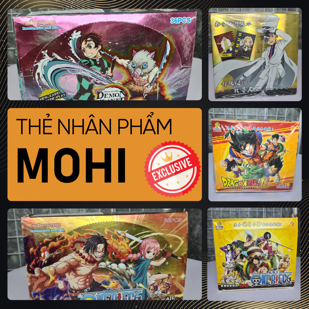 (FULL BOX) Thẻ nhân phẩm Anime Kimetsu No Yaiba, Naruto, One Piece, Dragon Ball, Waifu, Identity V, Conan