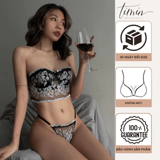 Nikki Set Nội Y Corset Mút Liền Ren Thêu Sang Trọng TIMIN WORKSHOP