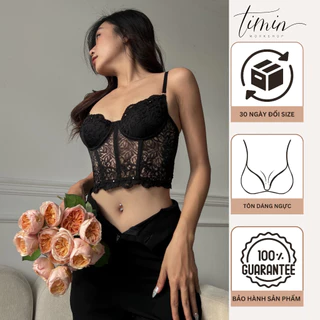 TM16 Áo Ngực Corset Ren Cao Cấp có Gọng Mút Thiết Kế TIMIN WORKSHOP