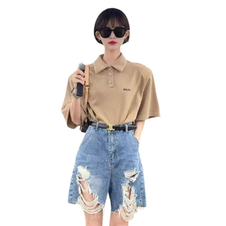 Quần Short Đùi jean nữ Phom Rộng dành cho BigSize Rách Tơi Tả siêu hot 0027