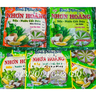 1 Bịch Bánh Phồng Sữa Nước Cốt Dừa Sầu Riêng / Lá Dứa Nhơn Hoàng Đặc Sản Miền Tây