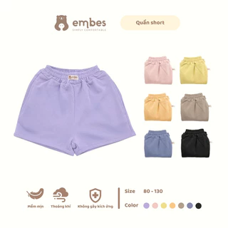 Quần short Embes cho bé trai bé gái chất cotton mềm mịn từ 9kg đến 21 Kg