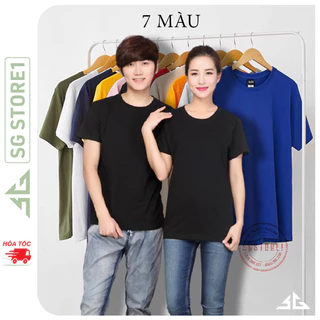 Áo phông trơn nam nữ thun unisex basic tshirt tay ngắn cổ tròn thun mềm mịn nhiều màu | SGSTORE1