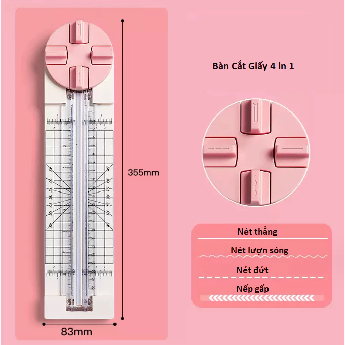 Bàn cắt giấy nét đứt nét thẳng nét lượn sóng khổ a4