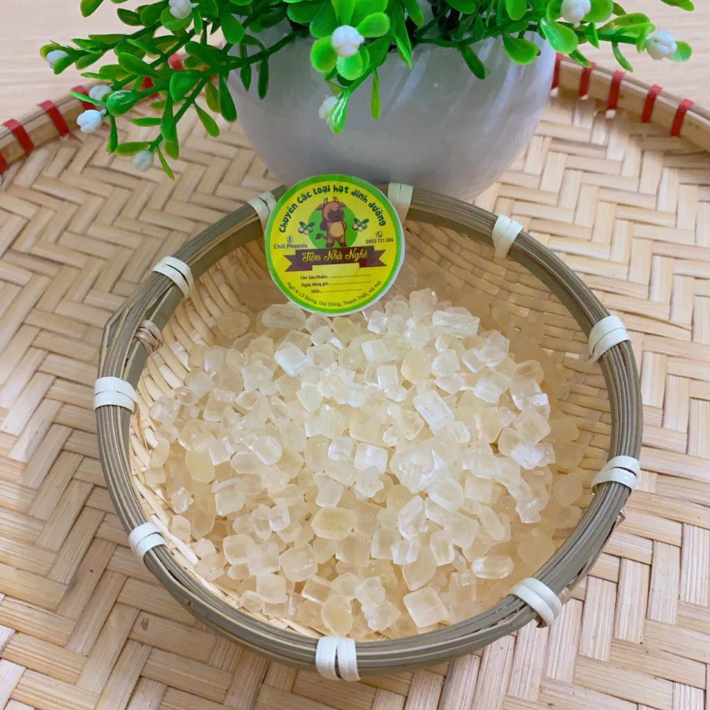 500g đường phèn vàng sạch - không tẩy trắng làm sữa hạt dùng nấu chè,... đóng túi zip kèm gói hút ẩm sạch sẽ