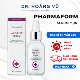 Serum Pharmaform Aze-Lift 20% Azelaic Acid, 20% Niacinamide giúp kiểm soát dầu, thu nhỏ lỗ chân lông, giảm mụn thâm 30ml