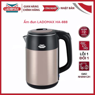 Ấm đun siêu tốc 2.5L LADOMAX - HA-888 , 2 lớp cách nhiệt , an toàn sử dụng [Bảo Hành 12 Tháng]