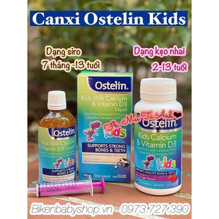 Siro & viên nhai bổ sung canxi Ostelin Úc