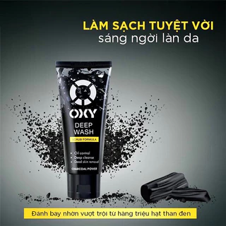 SỮA RỬA MẶT OXY SẠCH SÂU GIẢM NHỜN CÓ HẠT THAN ĐEN DEEP WASH SCRUB FORMULA 100GR