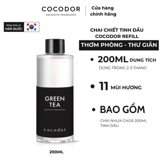 [Không kèm que tán] Chai Refill tinh dầu tán hương Cocodor 200ml thơm phòng, tỏa hương thư giãn _ nhập khẩu chính hãng