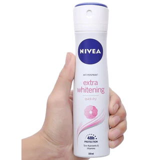 Xịt ngăn mùi Nivea Extra Whitening trắng mịn mờ vết thâm 150ml