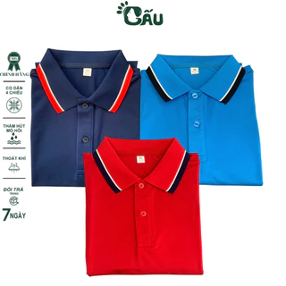 Áo thun Polo GẤU 194 Trơn Unisex vải cá sấu Poly co dãn 4 chiều dày dặn form gerular fit - PL KL274