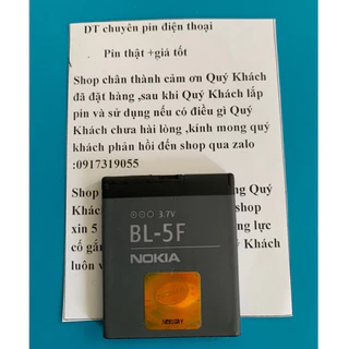 pin nokia n95/6290/n96..vv..v.v model mã trên pin bl-5f nhập mới chưa lắp máy bảo hành đầy đủ