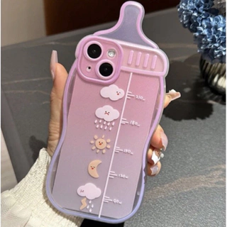 [Sẵn 13 Pro Max]✨Ốp lưng điện thoại iPhone kiểu dáng bình sữa độc lạ hoạ tiết thời tiết đáng yêu✨