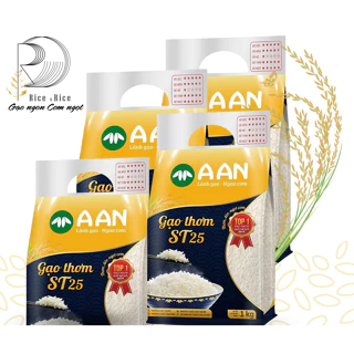 Combo 4 túi gạo 5kg - Gạo ST25 Túi 5Kg A An - Cơm mềm dẻo, thơm nhẹ, vị ngọt - Top 1 Gạo Ngon Thế Giới