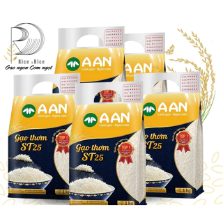 Gạo ST25 AAN - Combo 5 Túi 5kg - Gạo ngon nhất thế giới - Đặc sản Sóc Trăng nổi tiếng