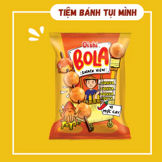 Bánh snack viên vị mực cay Oishi, đồ ăn vặt