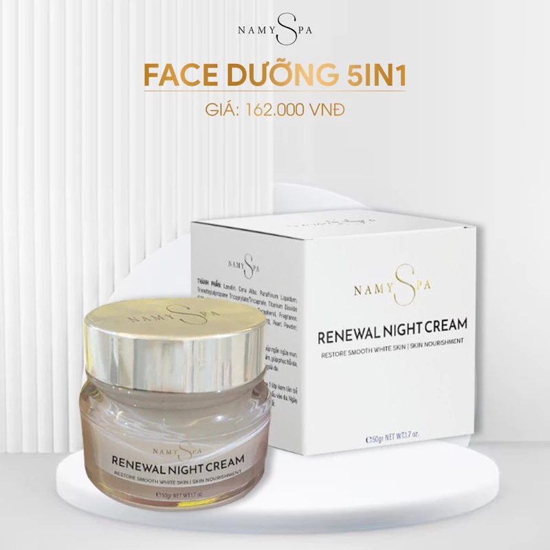 Kem face Renewal 5in1 NamySpa - Dưỡng da trắng hồng, sáng mịn màng, mờ nám + thâm +sạm