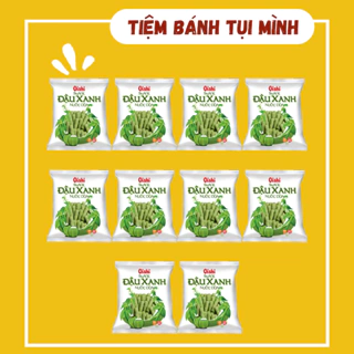 Bánh Snack Đậu Xanh Nước Dừa Oishi (10 gói - 12gram), đồ ăn vặt