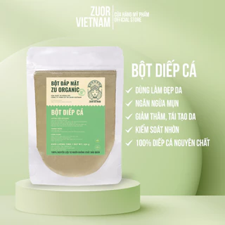 Bột Diếp Cá sấy lạnh 100% Organic , Mặt nạ diếp cá hữu cơ giảm mụn, trắng da, mờ thâm sạm ZuZu