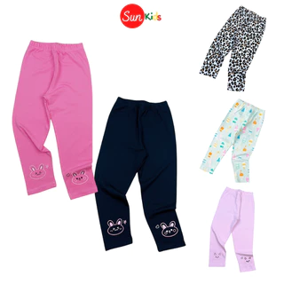 Quần legging bé gái, quần legging cho bé chất cotton mềm mát, size 3-8 tuổi - SUNKIDS